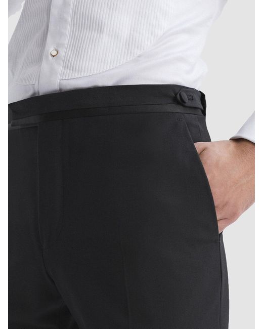 Reiss Black Poker Modern Fit Tuxedo Trousers for men