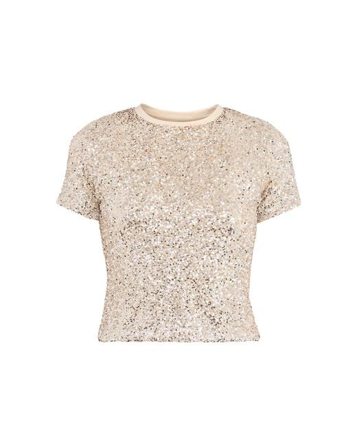 Never Fully Dressed White Sequin Short Sleeve T-Shirt