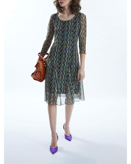James Lakeland Gray Sheer Sleeve Boho Dress
