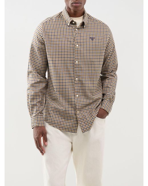 Barbour Gray Barbour Finkle Tailored Gingham Shirt for men