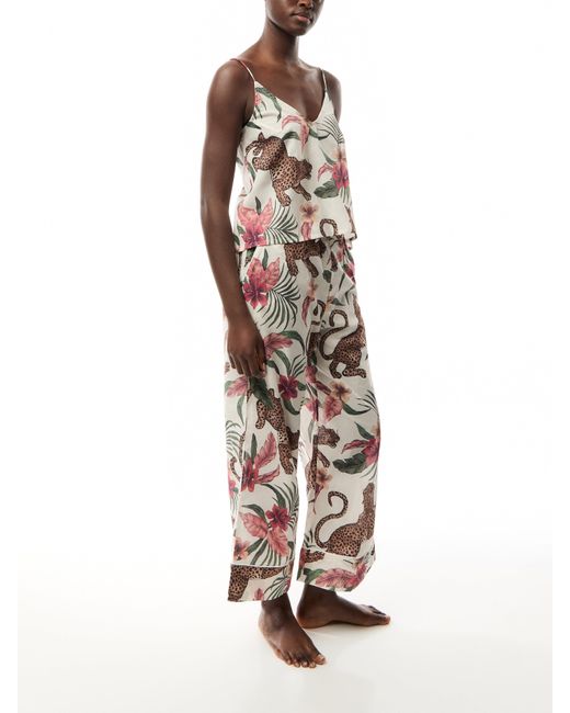 Desmond & Dempsey White Soleia Cami And Wide Leg Set