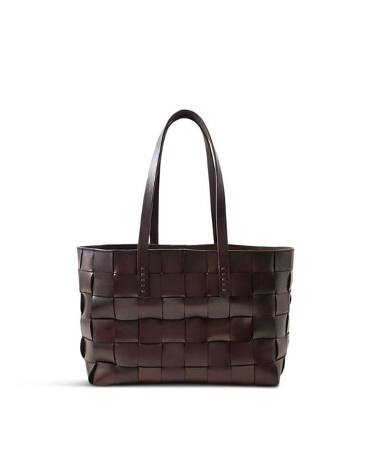 Dragon Diffusion Brown Japan Suede Box Weave Basket Bag