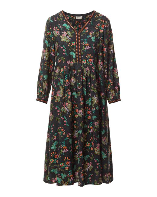 Sahara Black Hand Drawn Floral Dress