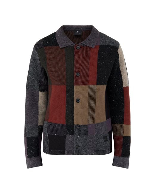 Paul Smith Black Colourblock Button-Through Cardigan for men