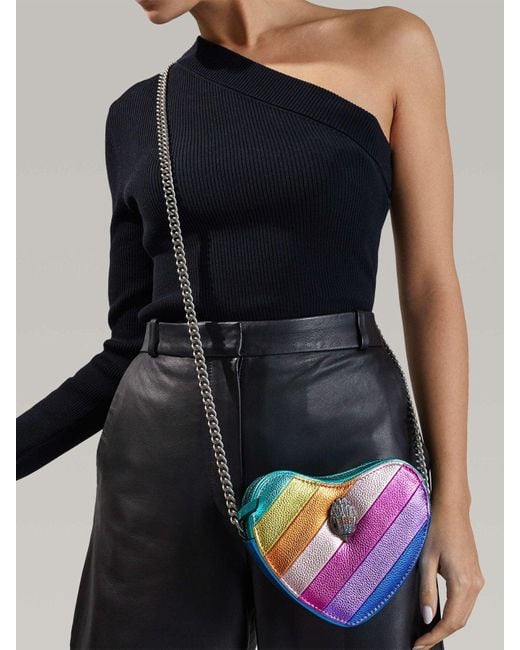 Kurt Geiger Pink Kensington Heart Cross Body Bag, Leather