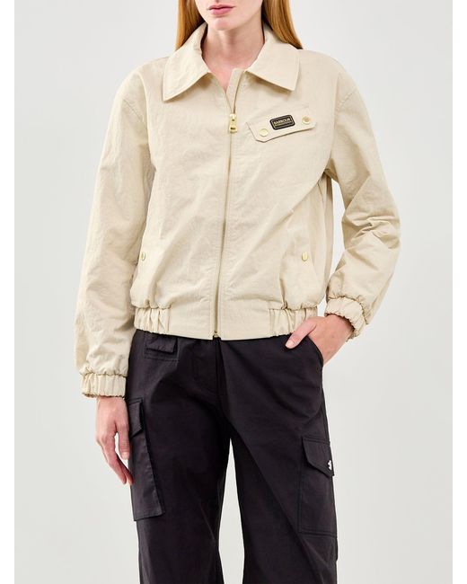 Barbour Natural Draycott Harrington Showerproof Jacket Cream