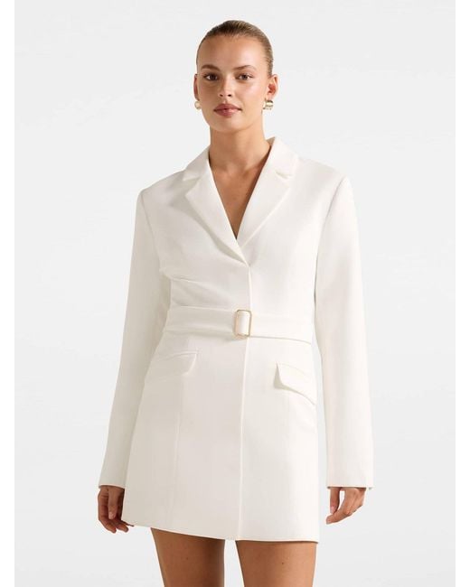 Forever New White Christine Blazer Mini Dress
