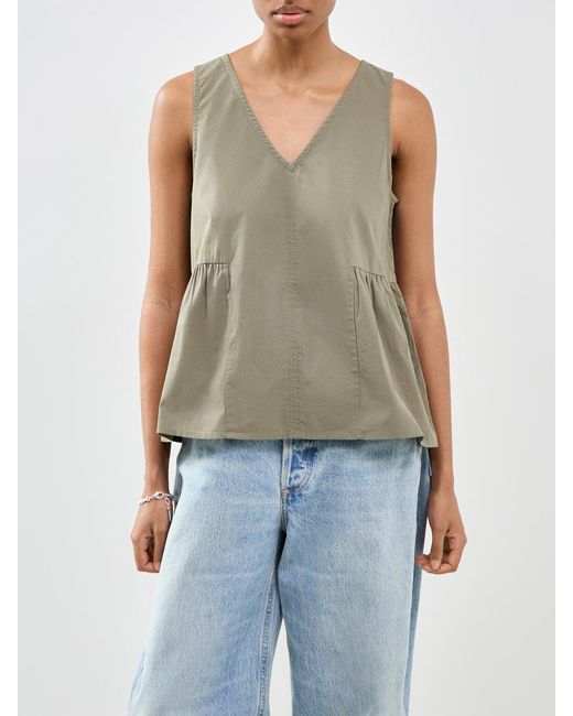 SELECTED Green Blair Sleeveless Peplum Top