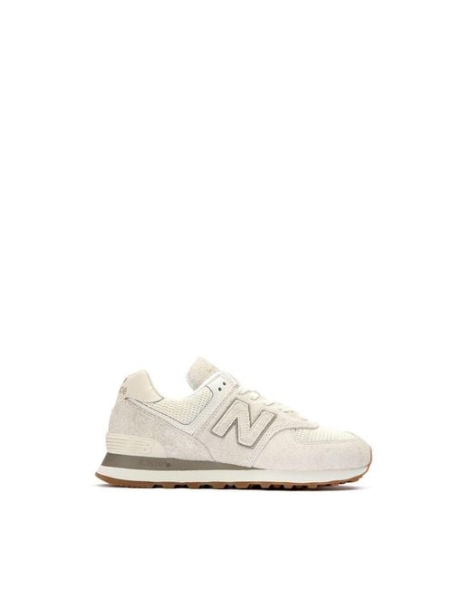 New Balance White 574 Trainers