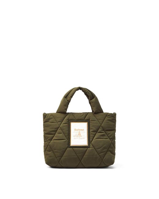 Barbour Green Mariah Mini Quilted Tote Bag
