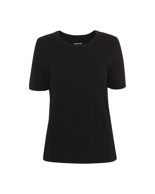 Whistles Black Rosa Double Trim T-Shirt