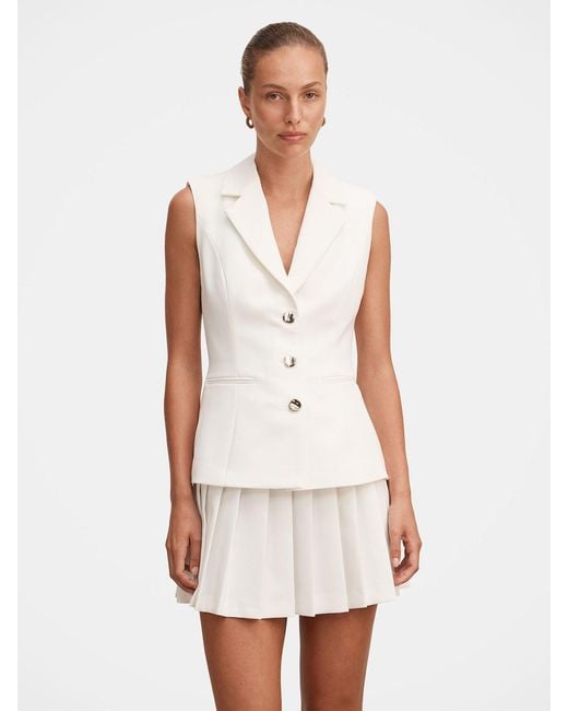 Forever New White Lucy Sleeveless Blazer Mini Dress