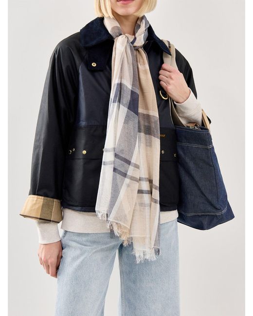 Barbour White Verona Merino Pashmina Scarf