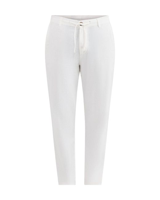 SELECTED Gray Slim Tape Brody Linen Blend Trousers for men