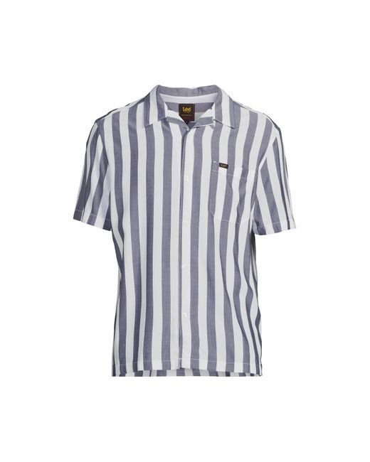 Lee Jeans Blue Men's Stripe Short Sve Resort Shirt for men