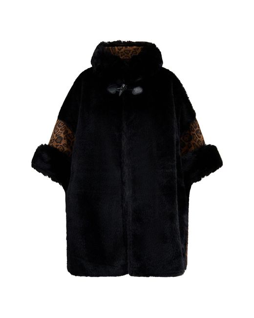 Pia Rossini Black Tamara Faux Fur Wrap