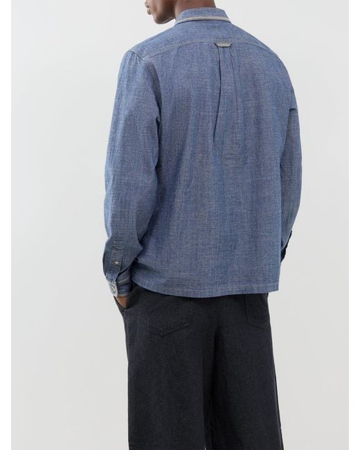 Paul Smith Blue Chambray Western Shirt for men