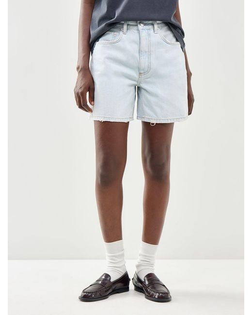 Anine Bing Blue Delaney Denim Shorts