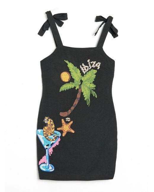 Never Fully Dressed Black Ibiza Catalina Mini Dress