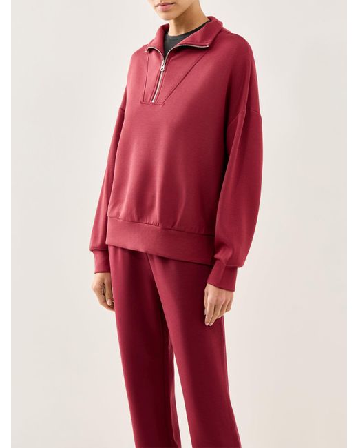Varley Red Hawley Half Zip Sweat