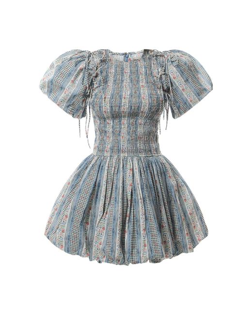 Damson Madder Blue Becca Bubble Mini Dress