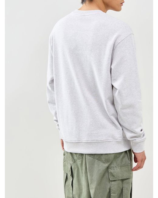 Parlez White Imprint Crew Neck Sweatshirt for men
