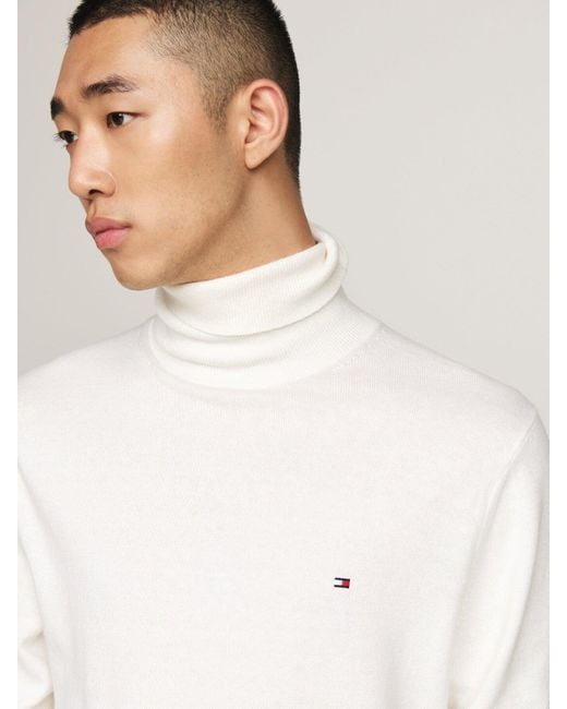 Tommy Hilfiger White Roll Neck Jumper With Cashmere for men