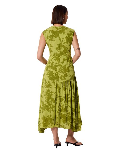Whistles Green Floral Asymmetric Dress