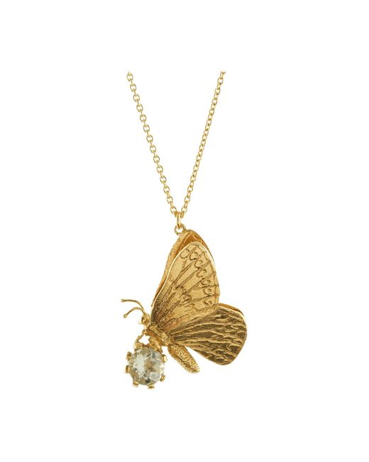 Alex Monroe Metallic Women's Green Amethsyt Butterfly Necklace