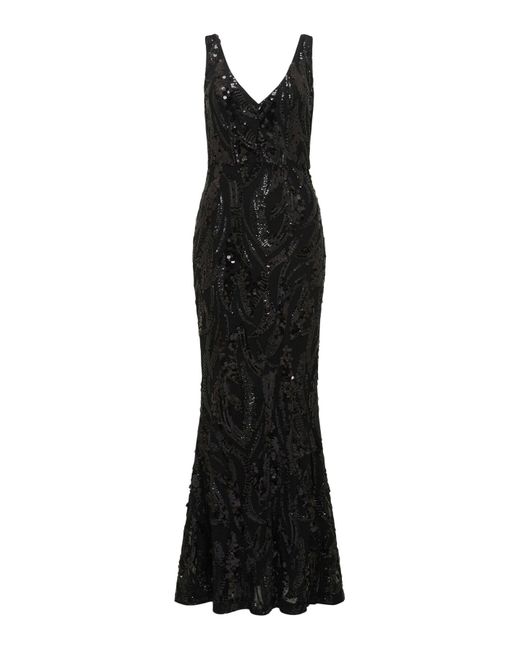 Forever New Black Women's Marlena V-neck Sequin Gown