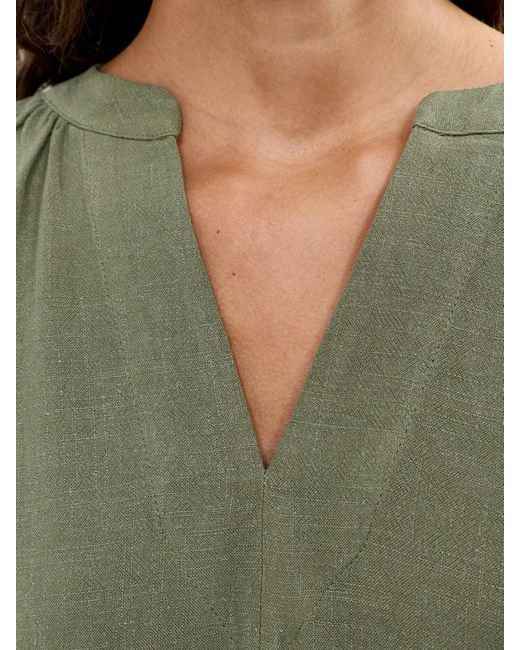 SELECTED Green Slfviva 2/4 V-Neck Blend Top Noos
