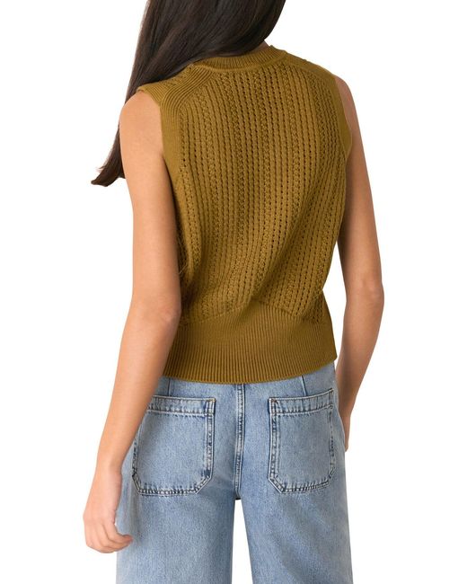 Whistles Green Pointelle Knitted Tank