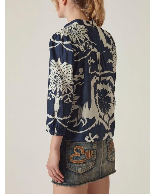 James Lakeland Blue Ornamental Print Shirt