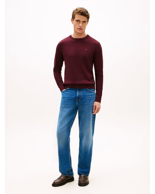 Tommy Hilfiger Red Crew Neck Jumper With for men