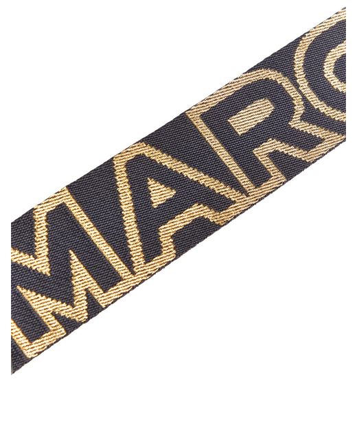 Marc Jacobs White The Outline Logo Strap Blackgold Bag