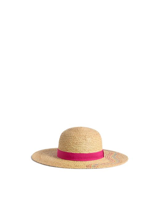 Paul Smith Pink Women's Swirl Embroidered Straw Hat