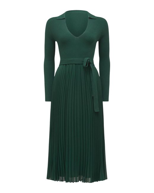 Forever New Green Women's Posey Woven Mix Knit Dress
