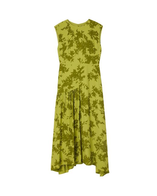 Whistles Green Floral Asymmetric Dress