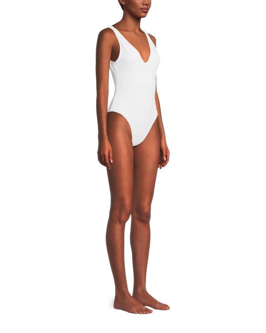 Seafolly White Deep V Neck Bodysuit