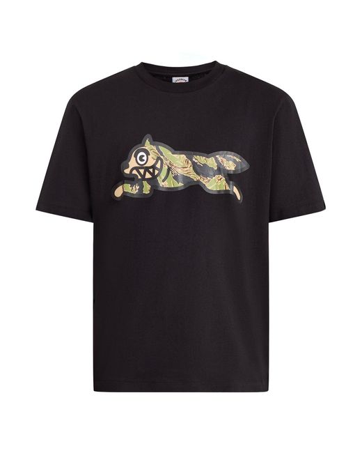 ICECREAM Black Tiger Stripe Running Dog T-Shirt for men