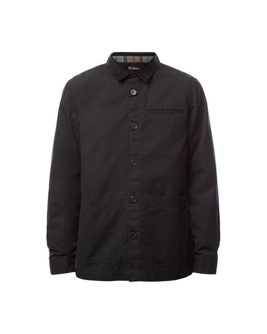 Barbour Black Cole Tailored Fit Poplin Overshirt for men