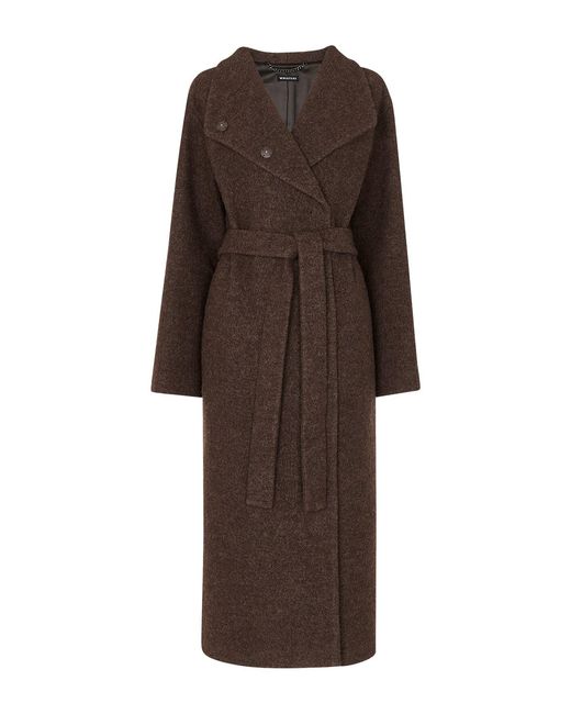 Whistles Brown Morgan Funnel Neck Coat Camel