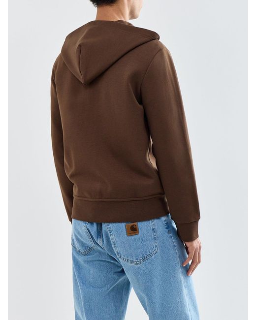 Polo Ralph Lauren Brown Double Knit Zip Through Hoodie for men