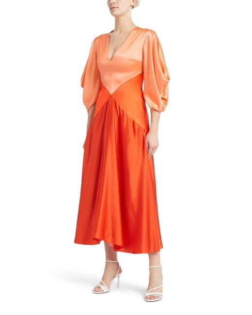 Roksanda Orange Women's Gaia Satin Dress