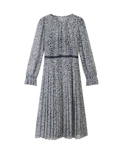 L.K.Bennett Gray Estelle And Cream Heart Print Pleated Dress