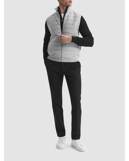 Reiss Gray William Quilted Gilet for men