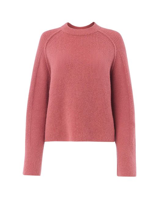 Whistles Red Aria Crew Knit