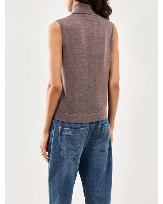 SELECTED Brown Roll Neck Knit