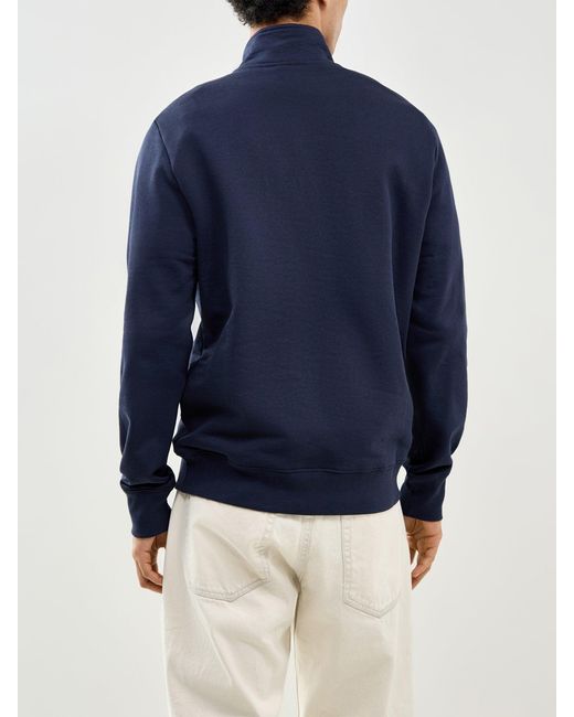 Paul Smith Blue Zebra Quarter Zip Sweatshirt for men