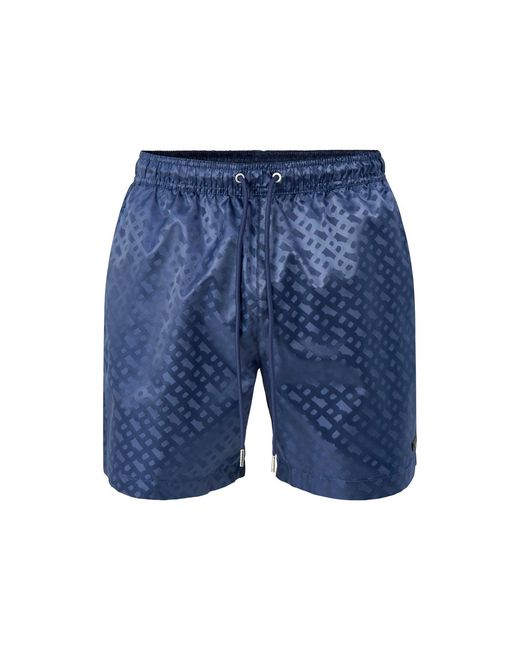 Boss Blue Monogram Swim Shorts for men